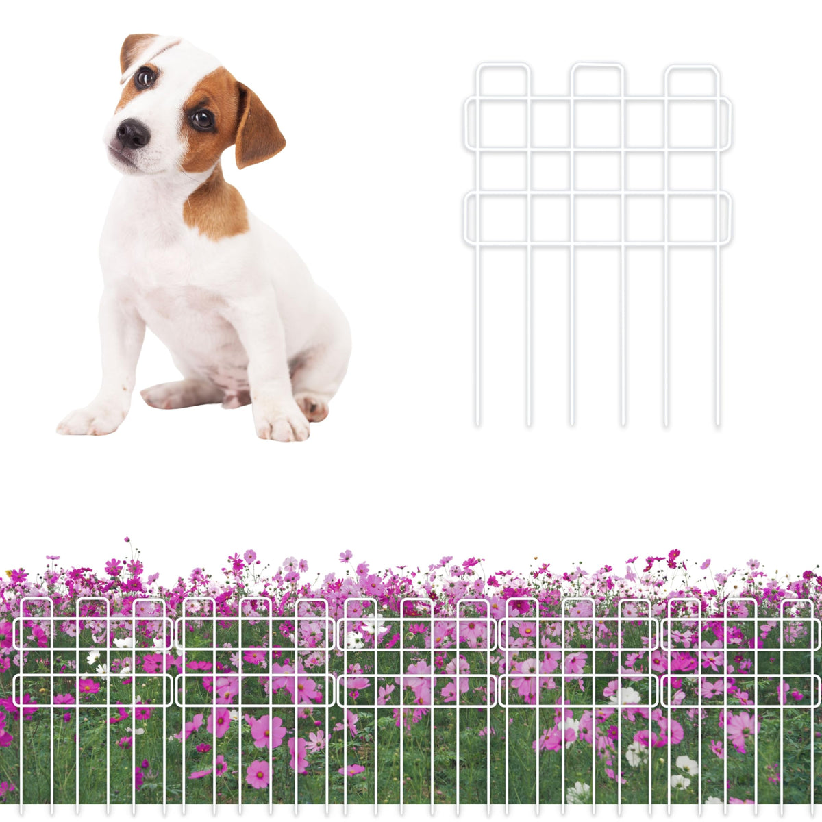 LaLaGreen Decorative Metal Garden Fence and Animal Barrier Panels—12 x 16.5 in