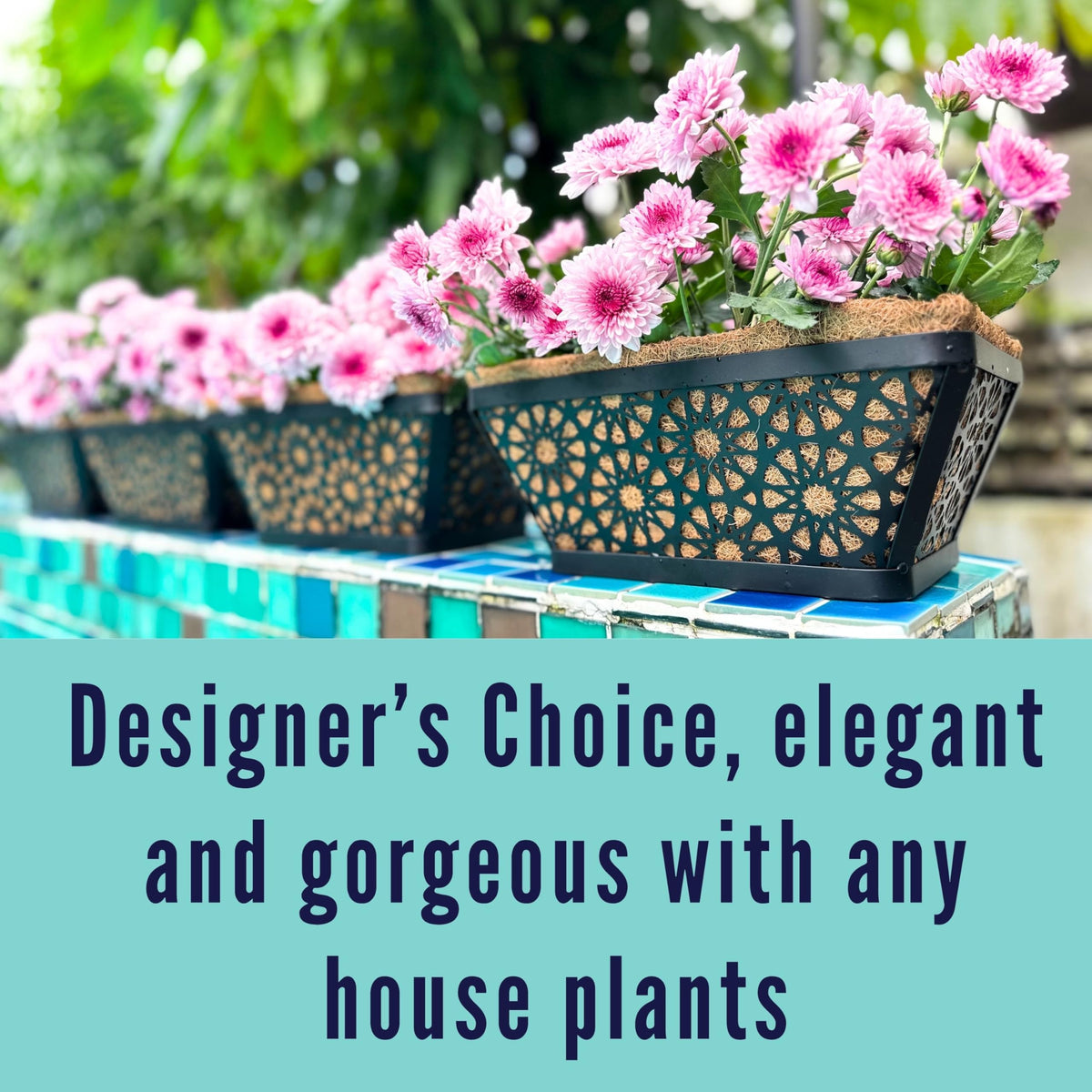 LaLaGreen Black Wall Planter (12 in, 2 Pack) Long Metal Window Flower Box