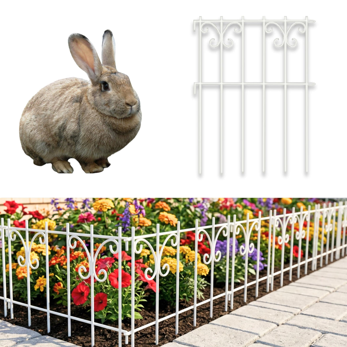 LaLaGreen Butterfly-Pattern Decorative Metal Garden Fence and Animal Barrier Panels — 12.5 x 16.5 in