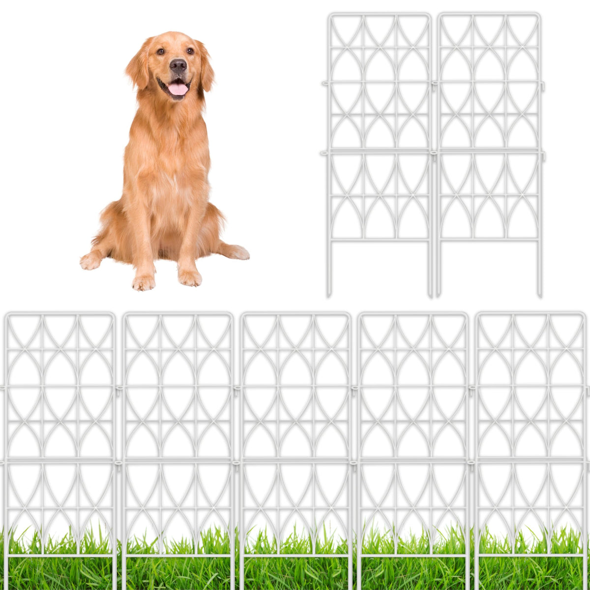 ShopLaLa Decorative Metal Fence (10 Panels) 12.5inx31in Fences for Dog