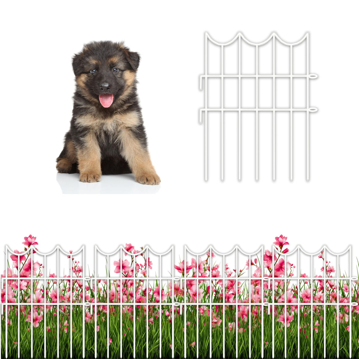 LaLaGreen Decorative Metal Garden Fence and Animal Barrier Panels—12 x 16.5 in