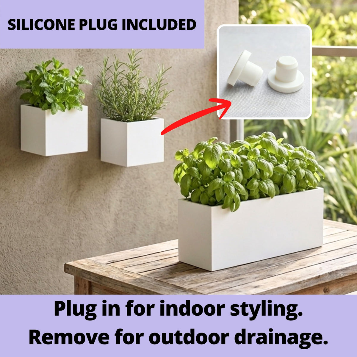 LaLaGreen Rectangular Carbon-Steel Wall Planter Set