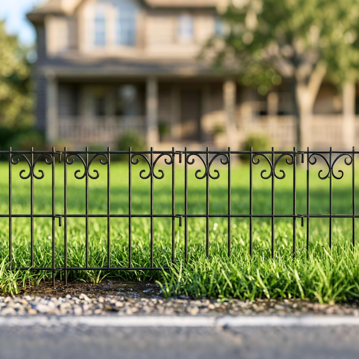 LaLaGreen Butterfly-Pattern Decorative Metal Garden Fence and Animal Barrier Panels — 12.5 x 16.5 in