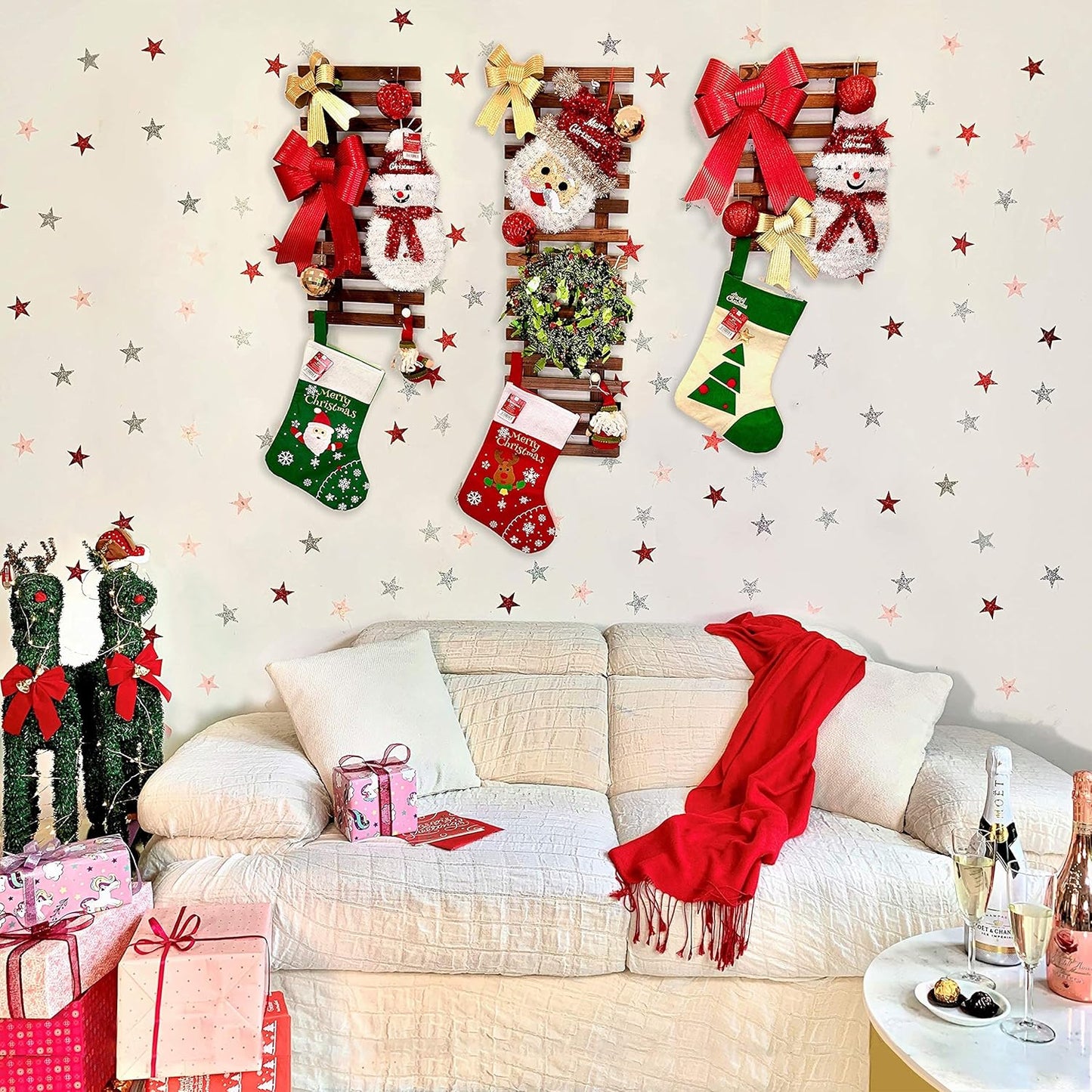 ShopLaLa Wall Planter – 3 Pack Wooden Hanging Planter for Indoor Plants, Air Plant Succulent Holder, Live Vertical Garden Large Wall Mounted Plant Stand Decor for Christmas 15.7 + 23.6 + 35.4 Inch