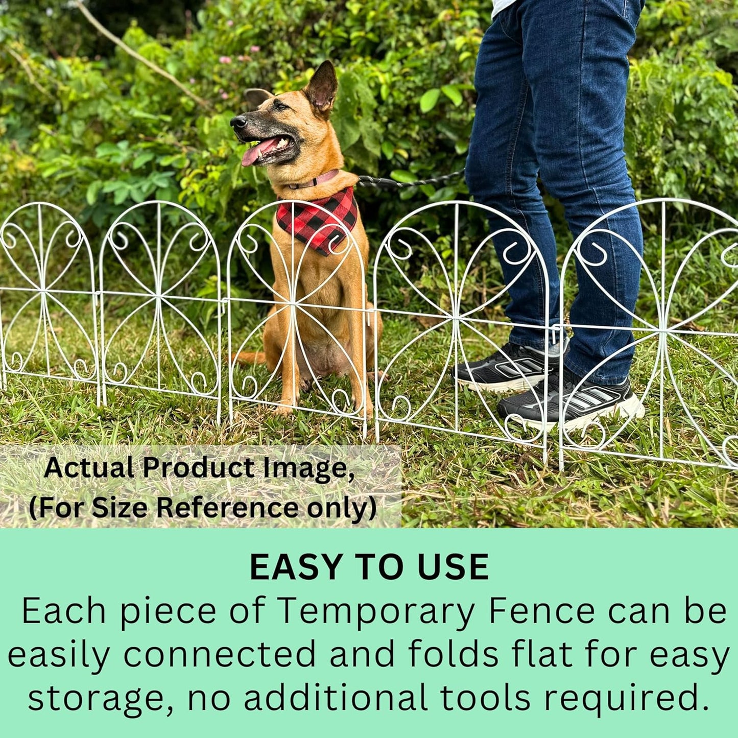 ShopLaLa Animal Barrier Fence (20 Panels) 12in(L) x 24in(H) Rustproof White Metal Wire Fencing Flower Edging for Landscape Patio Yard Outdoor No Dig Decorative Garden Boarder Fences for Yard D-B24