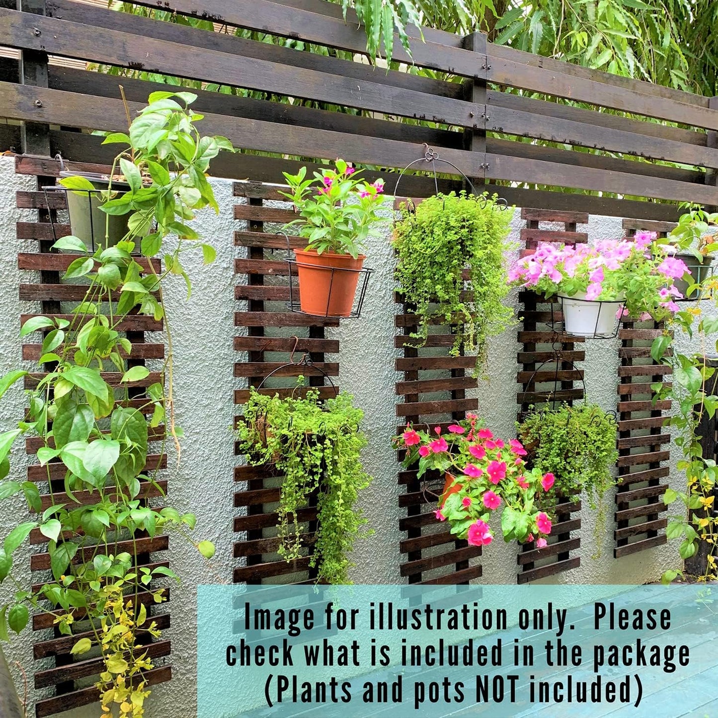 ShopLaLa Wall Planter – 3 Pack Wooden Hanging Planter for Indoor Plants, Air Plant Succulent Holder, Live Vertical Garden Large Wall Mounted Plant Stand Decor for Christmas 15.7 + 23.6 + 35.4 Inch