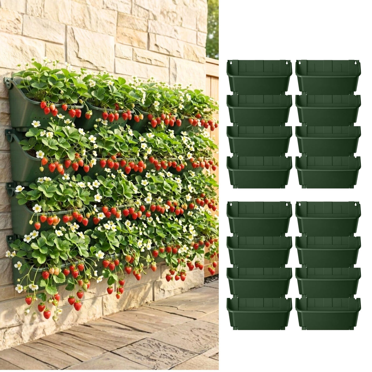 LaLaGreen Vertical Garden Hanging Planters with S-Hooks