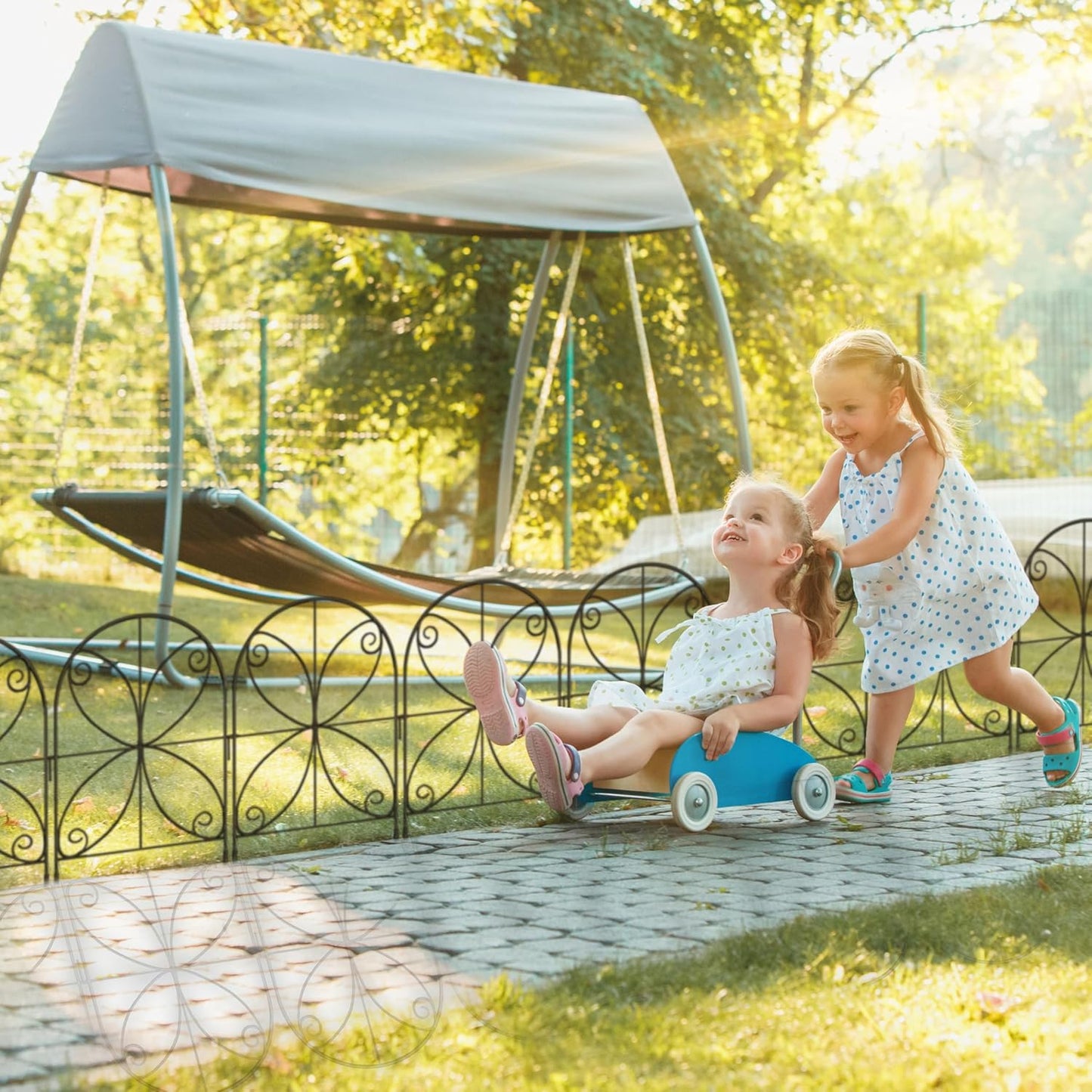 ShopLaLa Animal Barrier Fence (20 Panels) 12in(L) x 24in(H) Rustproof Black Metal Wire Fencing Flower Edging for Landscape Patio Yard Outdoor No Dig Decorative Garden Boarder Fences for Yard D-B24