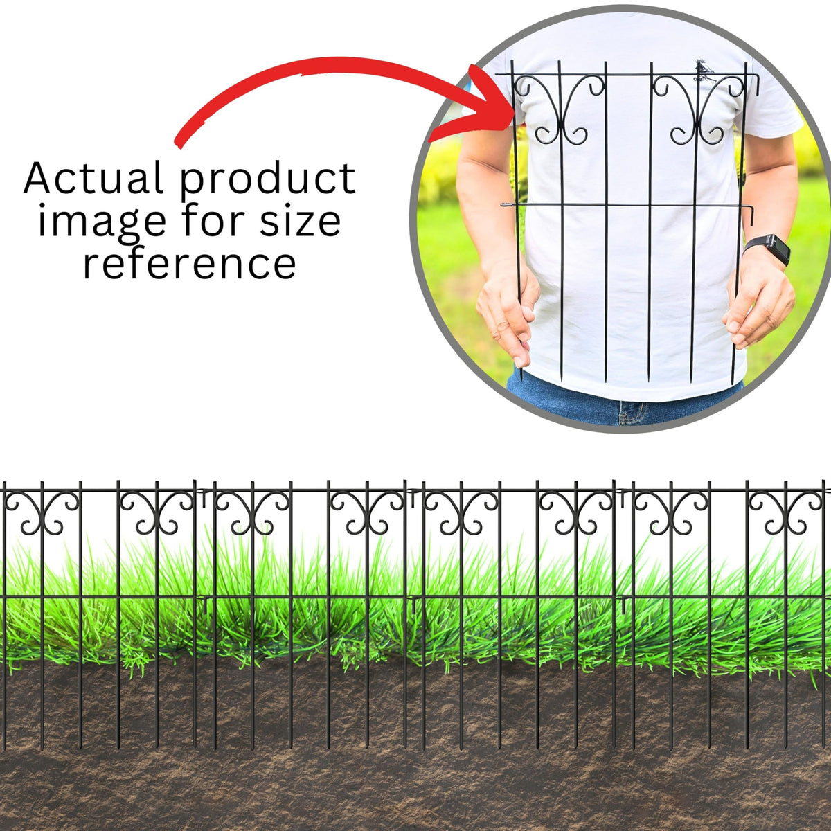 LaLaGreen Butterfly-Pattern Decorative Metal Garden Fence and Animal Barrier Panels — 12.5 x 16.5 in