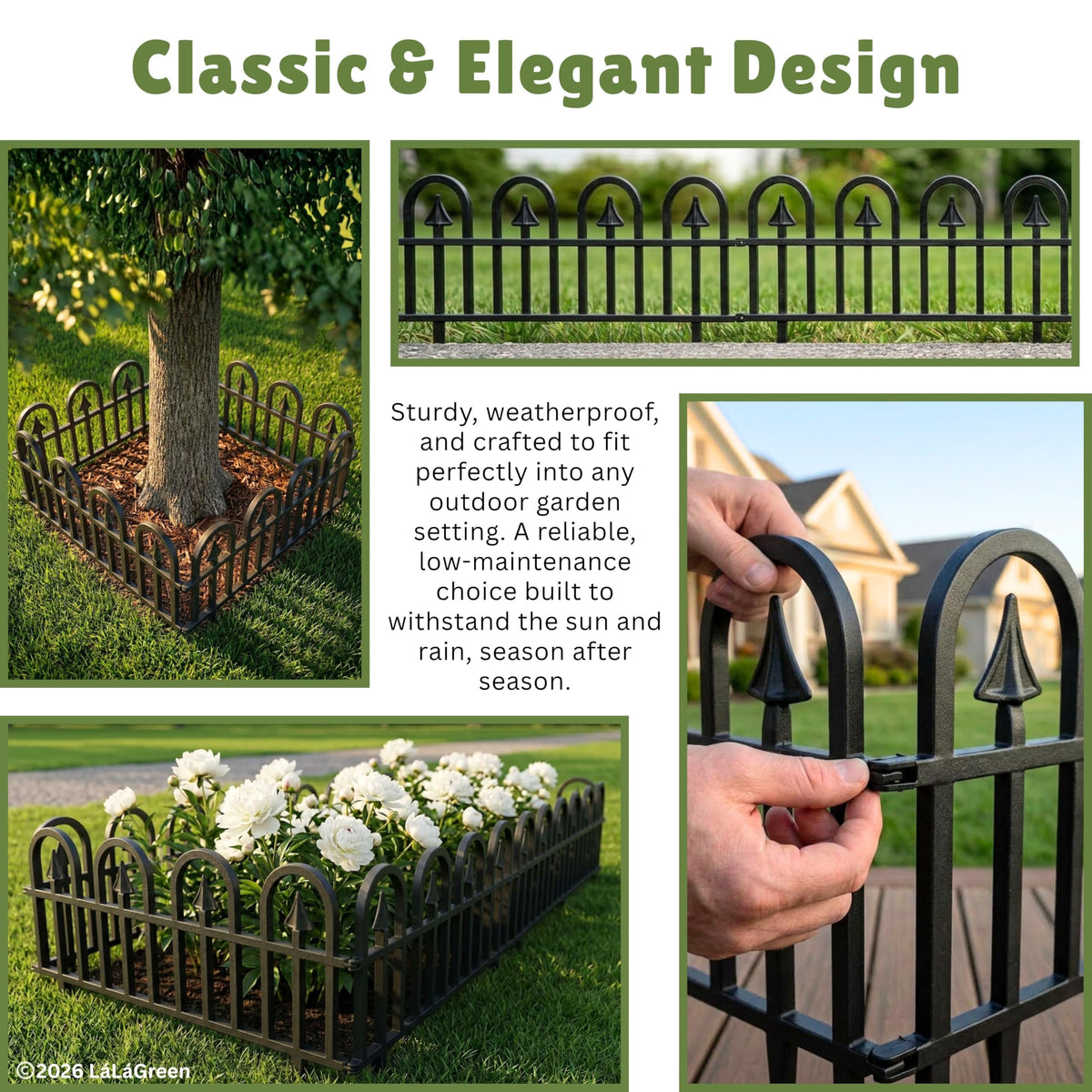 LaLaGreen Small Decorative Garden Edging Panels — 23 x 8.5 in