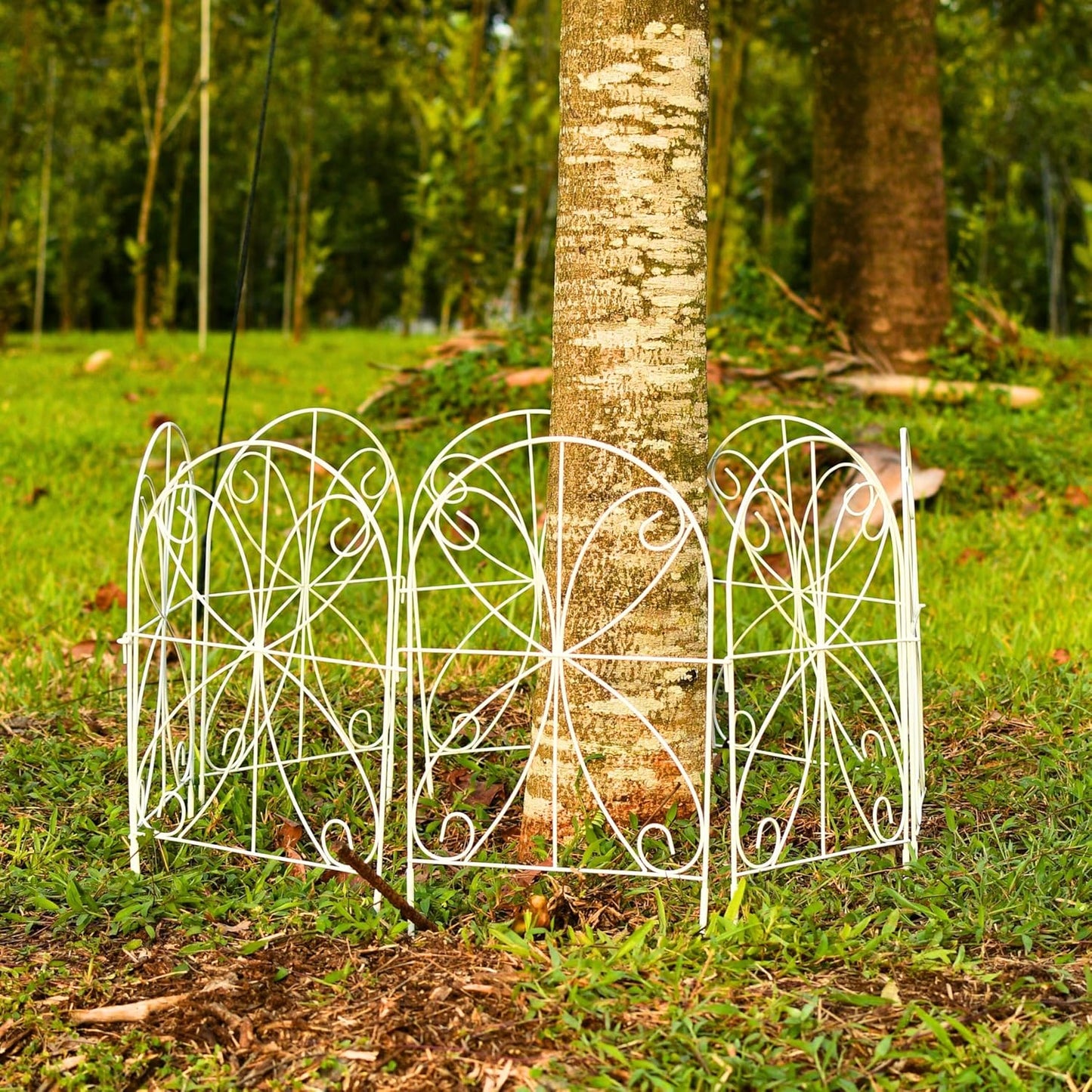 ShopLaLa Animal Barrier Fence (20 Panels) 12in(L) x 24in(H) Rustproof White Metal Wire Fencing Flower Edging for Landscape Patio Yard Outdoor No Dig Decorative Garden Boarder Fences for Yard D-B24