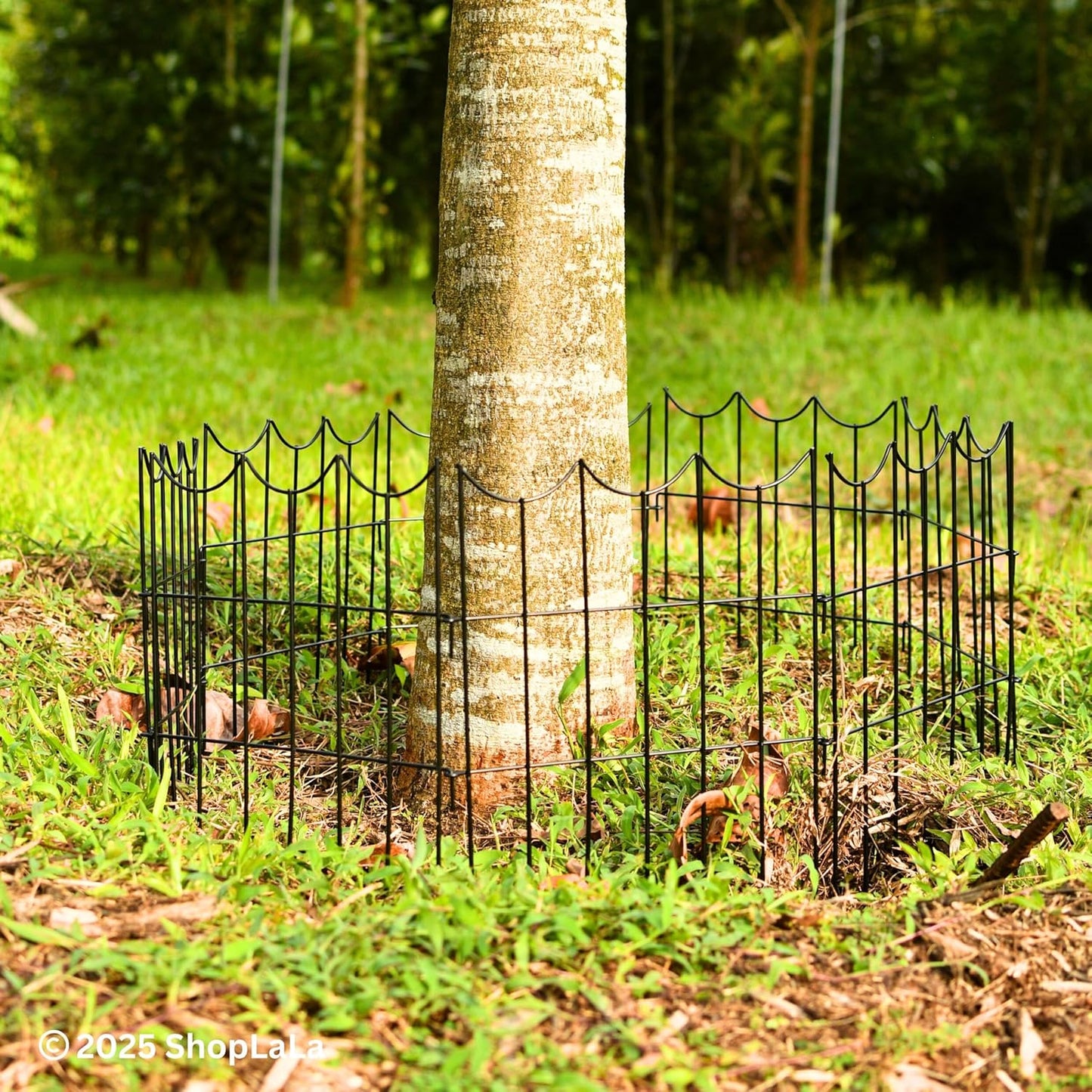 ShopLaLa Decorative Garden Fence (20 Panels) 12in(L) x 16.5in(H) Black Metal Wire Rustproof Animal Barrier Small Fences, Flower Edging for Landscape Patio Outdoor Decor, Yard Pet Gate No Dig D-H16.5