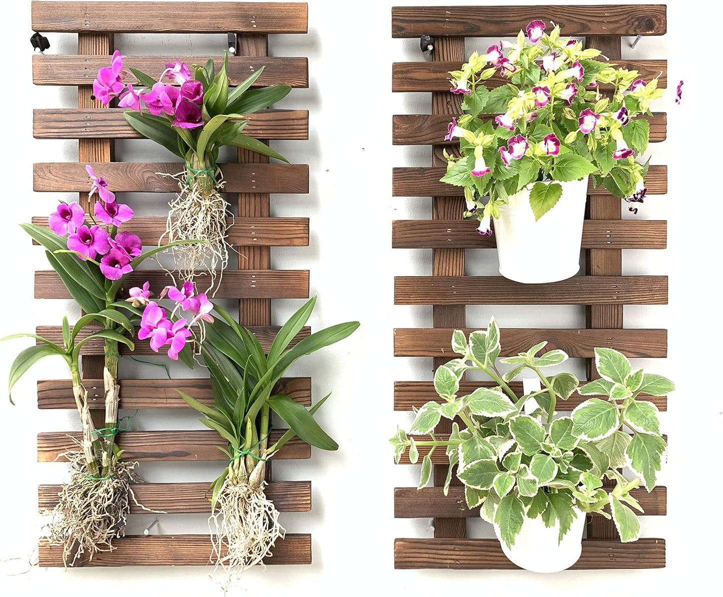 ShopLaLa Wall Planter – 3 Pack Wooden Hanging Planter for Indoor Plants, Air Plant Succulent Holder, Live Vertical Garden Large Wall Mounted Plant Stand Decor for Christmas 15.7 + 23.6 + 35.4 Inch