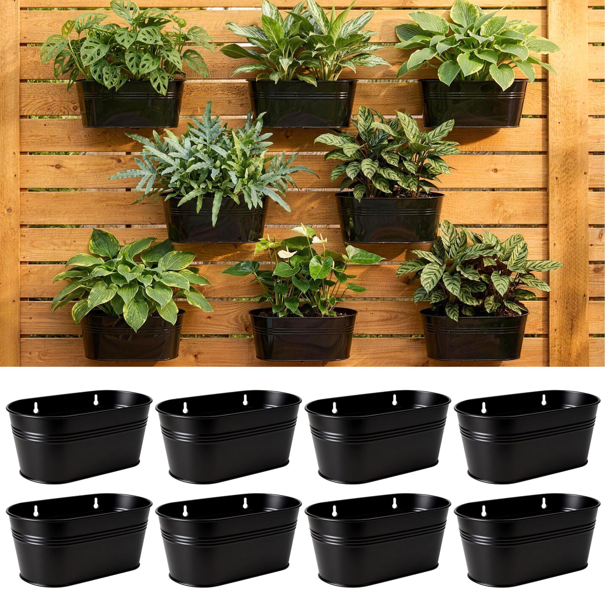 LaLaGreen Oval Metal Wall Planters