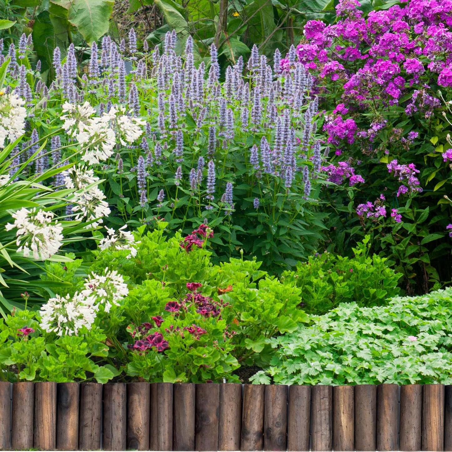 LaLaGreen Garden Edging Border (36"x6", 6 Pack) Small Wood Fence Panel for Yard Lawn Landscape Patio Pathway Trees Decor, Expandable Brown Wooden Stakes Decorative Flower Bed Fencing Outdoor No Dig