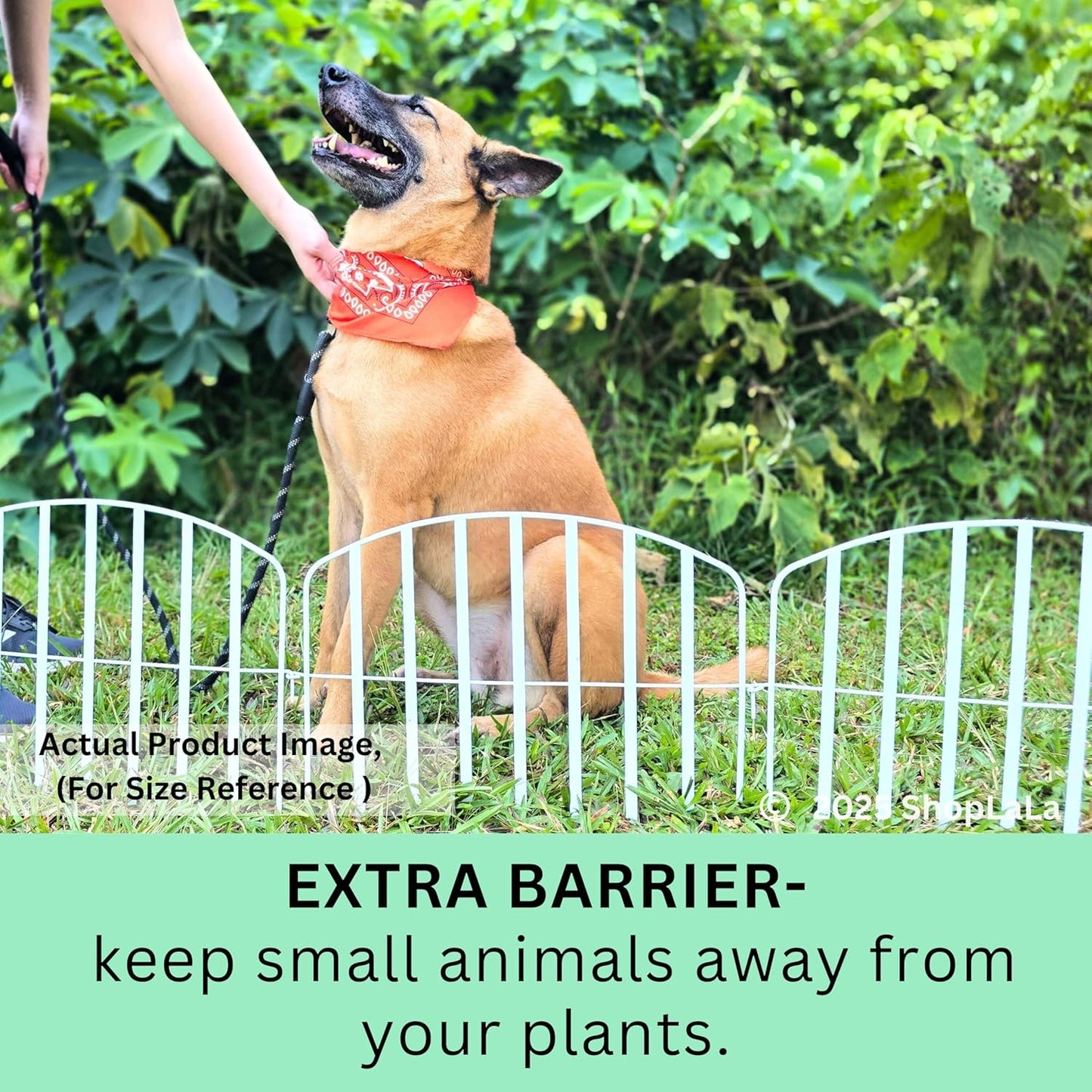 ShopLaLa Decorative Fences (10 Panels) 12in(L) x 16.5in(H) Rustproof White Metal Wire Animal Barrier Fence, Flower Edging for Landscape Outdoor Patio Decor Dog Yard Gates Fences Tall No Dig D-P13-16.5