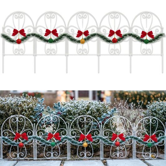 LaLaGreen Festive Decorative Metal Garden Fence Panels — 12.5 x 16.5 in