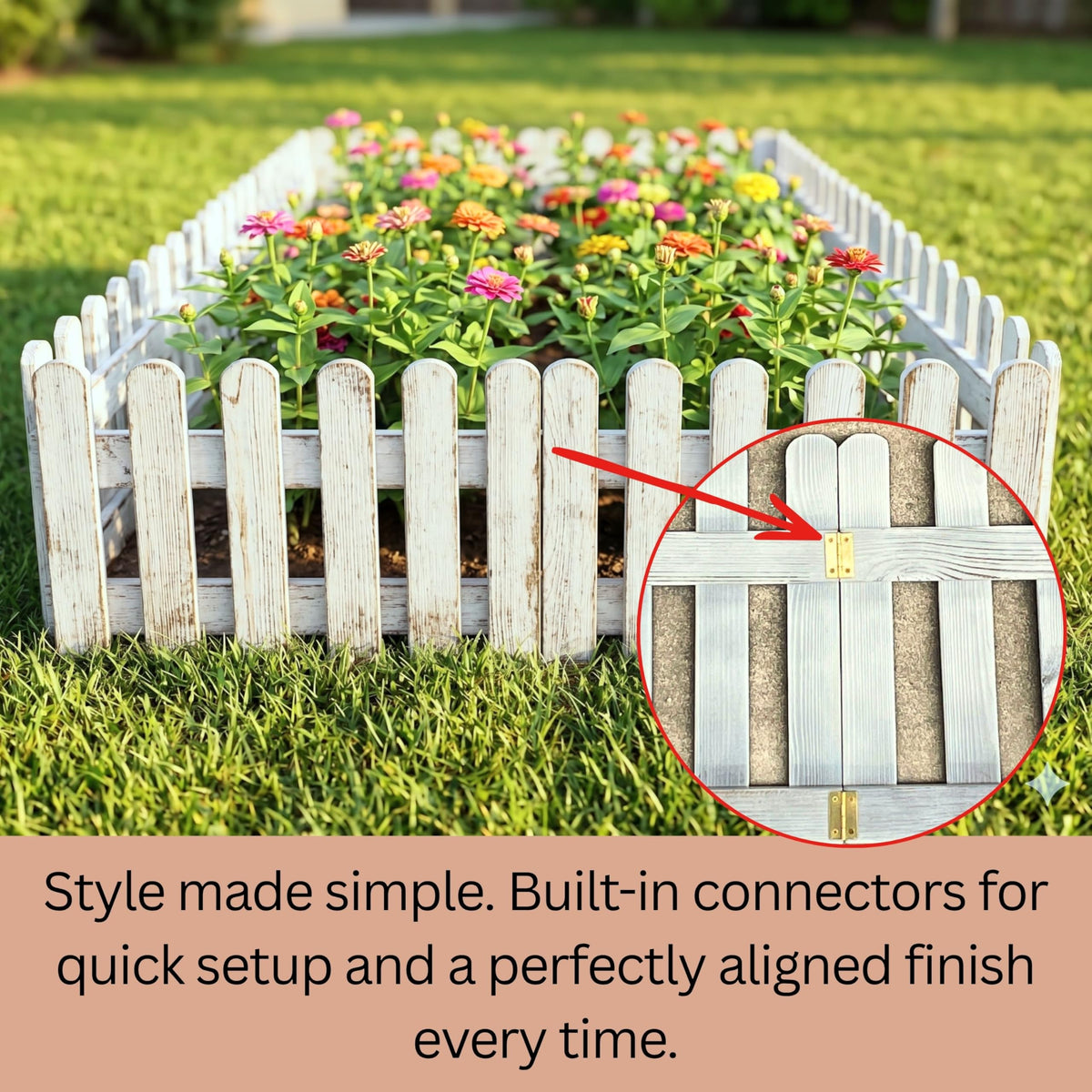 LaLaGreen Short Wooden Garden Edging Fence Panels