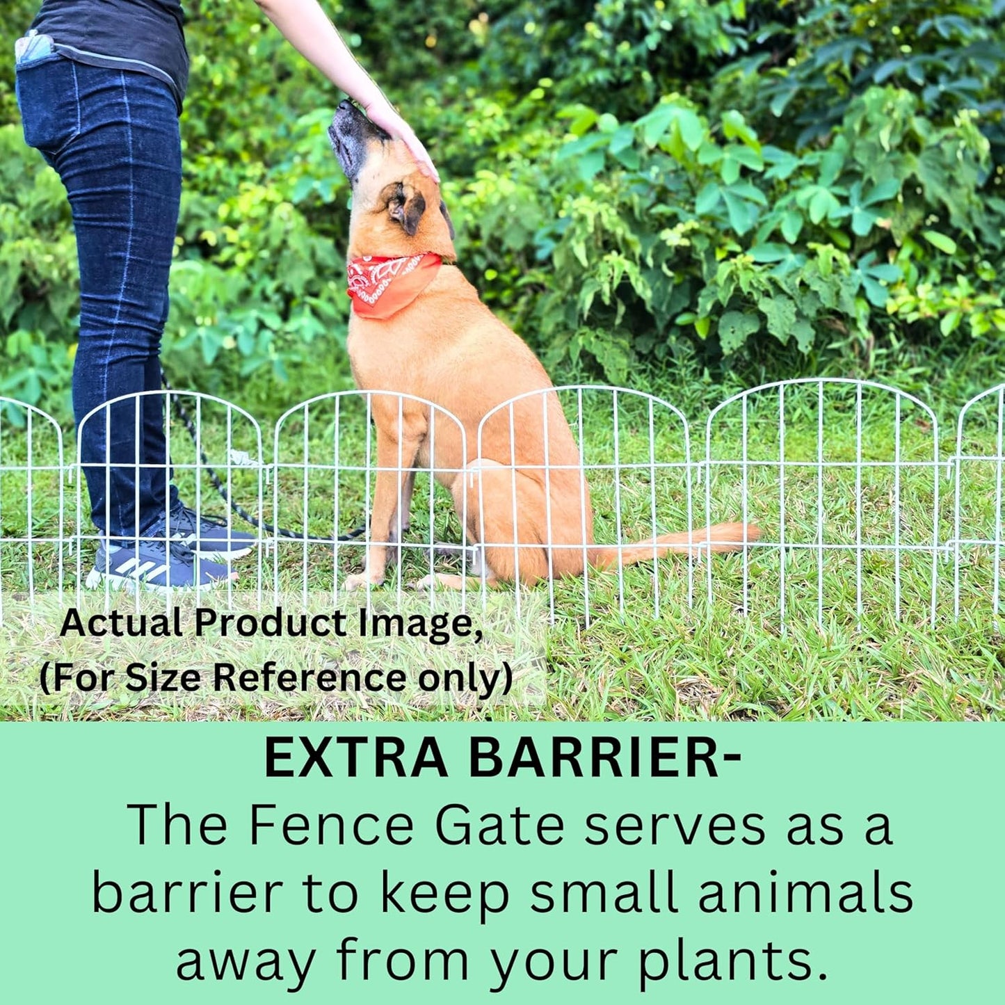 ShopLaLa Garden Fence (10 Panels) 12in(L) x 16.5in(H) Animal Barrier Fencing Rustproof Metal Wire Flower Edging for Landscape Patio Outdoor Decor, Tall Large Yard Fences for Dog No Dig White D-K16.5