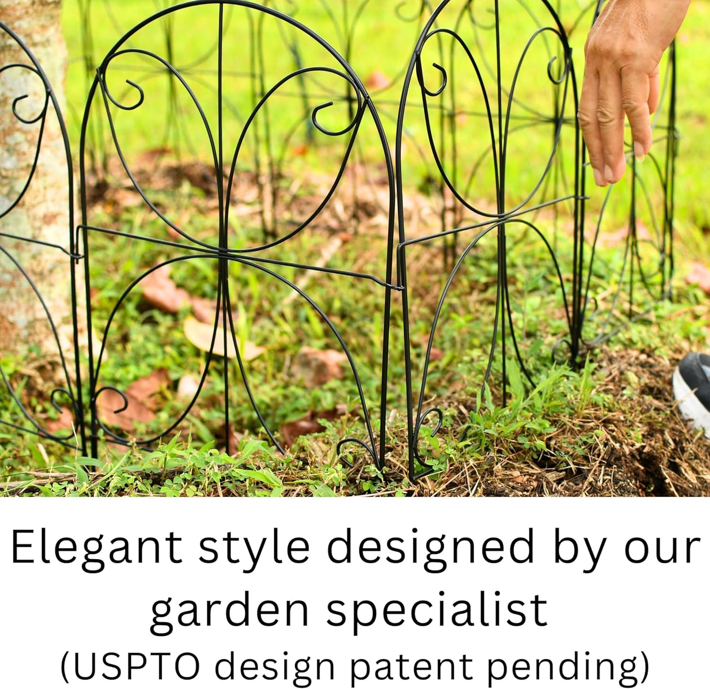 ShopLaLa Animal Barrier Fence (20 Panels) 12in(L) x 24in(H) Rustproof Black Metal Wire Fencing Flower Edging for Landscape Patio Yard Outdoor No Dig Decorative Garden Boarder Fences for Yard D-B24