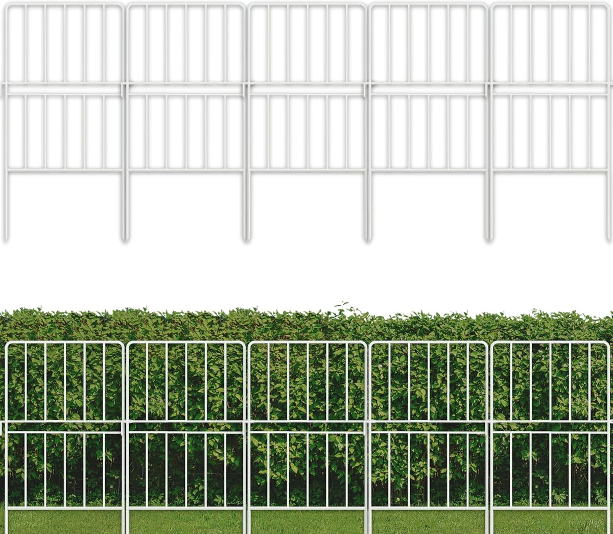 LaLaGreen Tall Decorative Metal Garden Fence Panels — 12 x 24 in