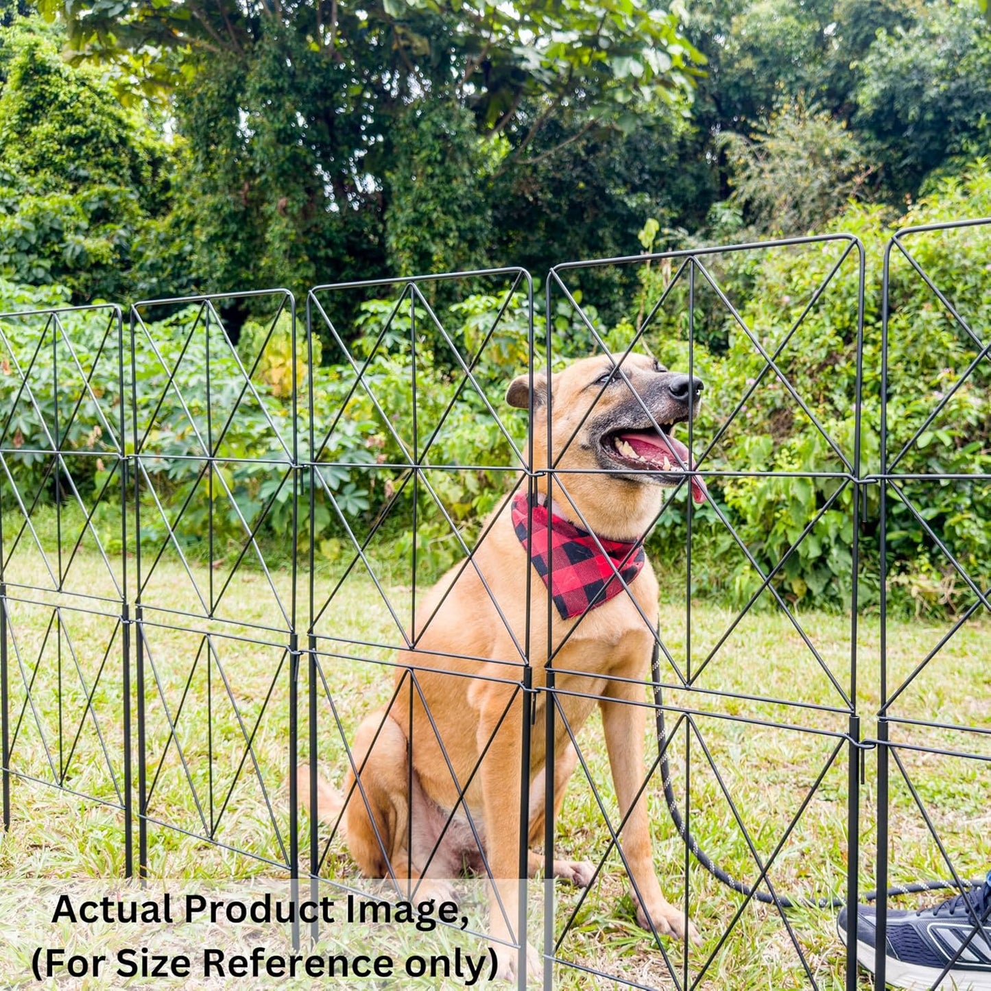 ShopLaLa Decorative Garden Fence (10 Panels) 12.5in(L) x 31in(H) Animal Barrier Fencing Rustproof Black Metal Wire Flower Edging for Landscape, Yard Gates Fences Tall Large No Dig Outdoor Decor D-F30B