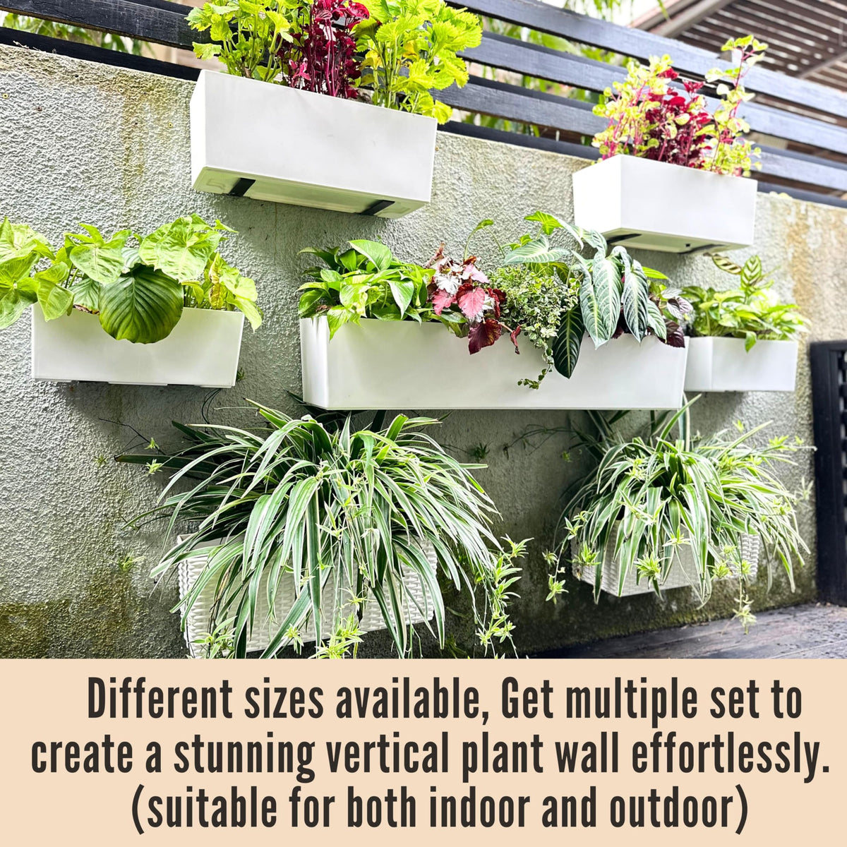LaLaGreen Hanging Planter Boxes Outdoor (40 Inch, 2 Pack) Black Window Flower Box with Bracket, Large Rectangular Self Watering System Vertical Plant Container Wall Mounted Indoor Succulent Herb Decor