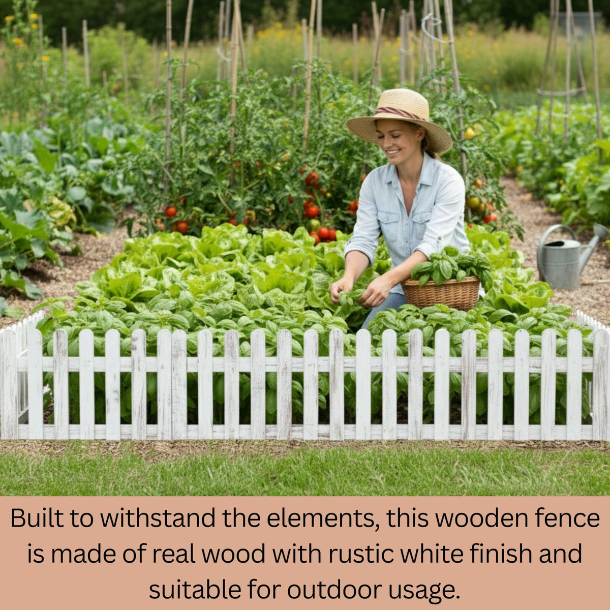 LaLaGreen Short Wooden Garden Edging Fence Panels