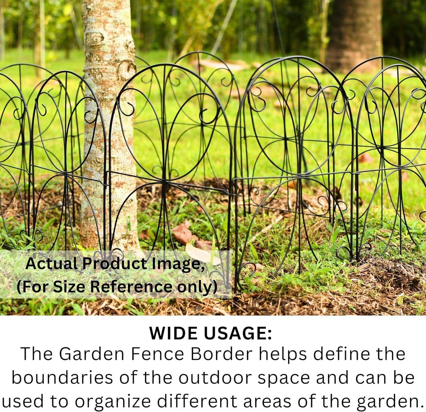 ShopLaLa Animal Barrier Fence (20 Panels) 12in(L) x 24in(H) Rustproof Black Metal Wire Fencing Flower Edging for Landscape Patio Yard Outdoor No Dig Decorative Garden Boarder Fences for Yard D-B24