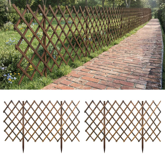 LaLaGreen Expandable Wooden Lattice Garden Fence Panels