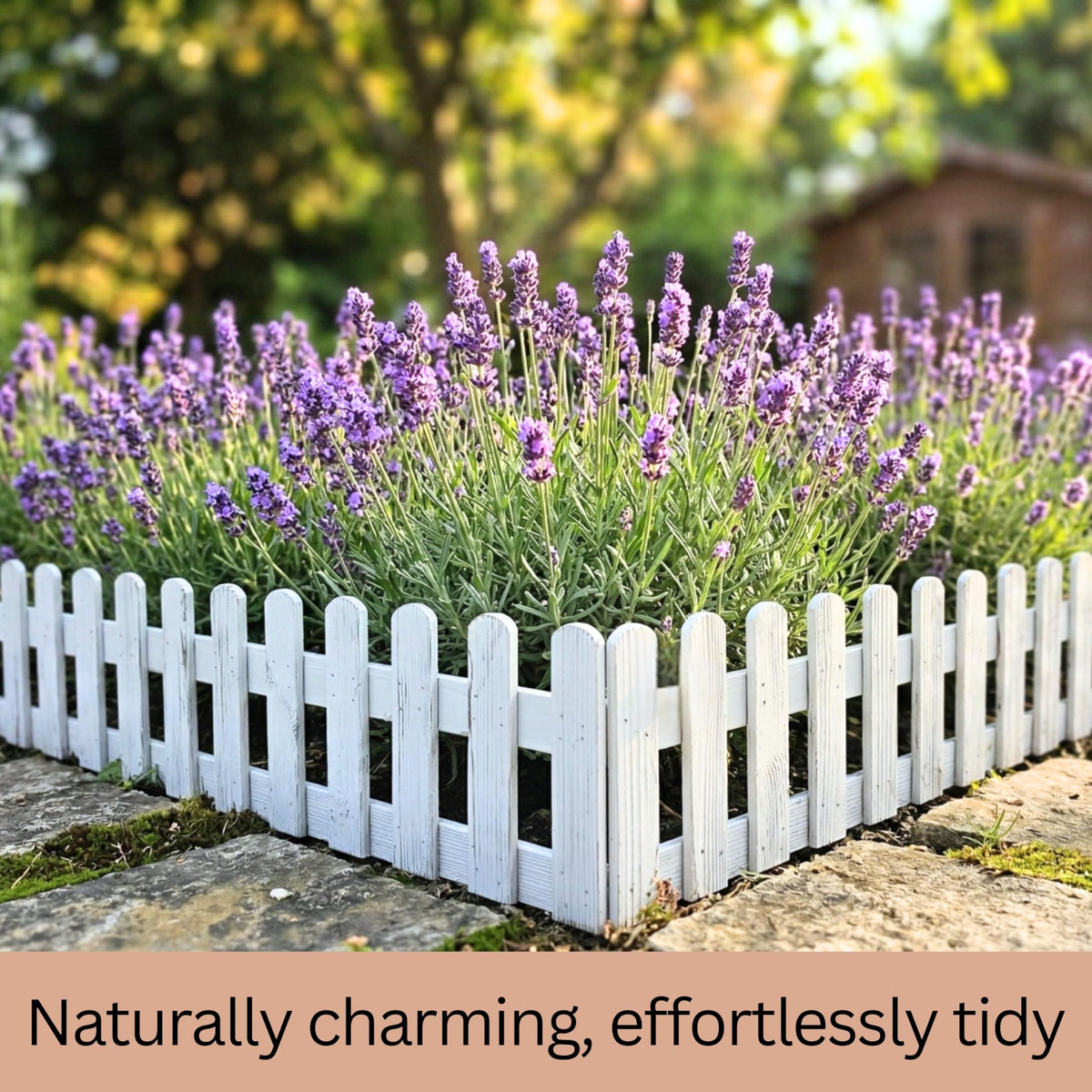 LaLaGreen Short Wooden Garden Edging Fence Panels