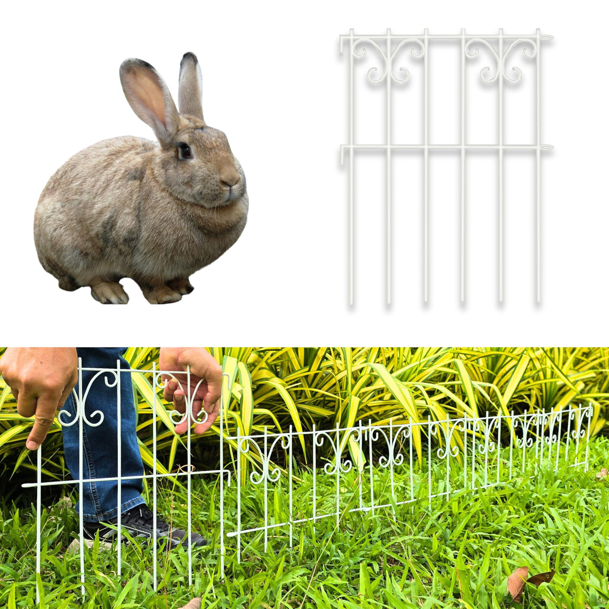 LaLaGreen Butterfly-Pattern Decorative Metal Garden Fence and Animal Barrier Panels — 12.5 x 16.5 in