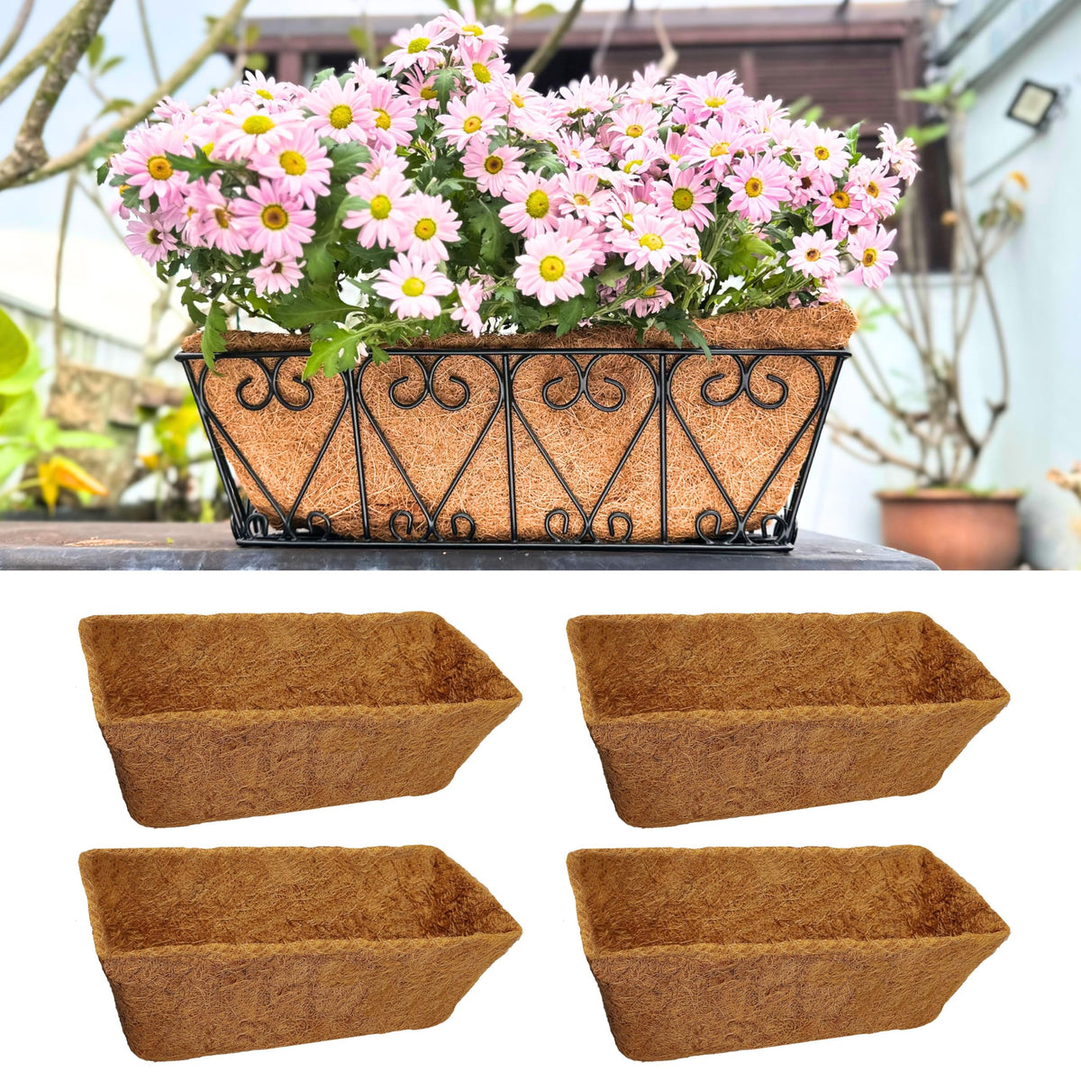 LaLaGreen Rectangular Coconut Coir Replacement Liners