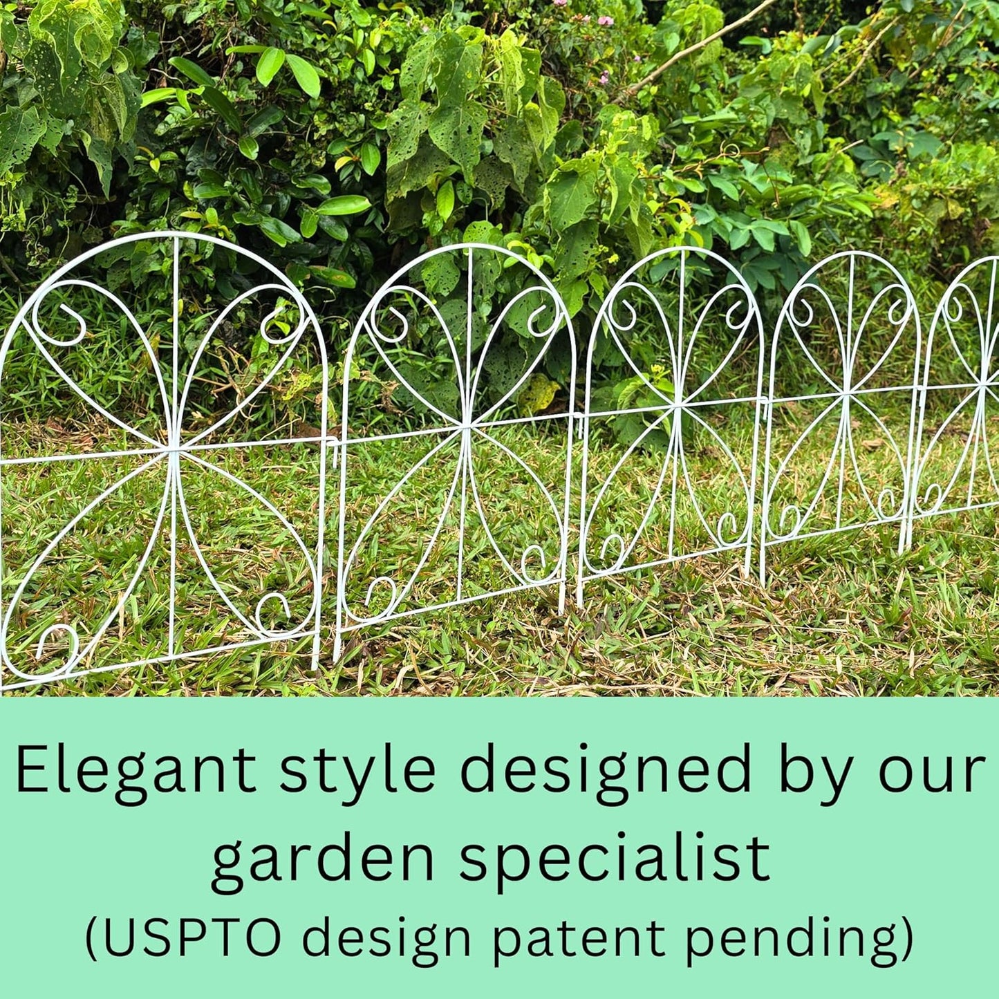 ShopLaLa Animal Barrier Fence (20 Panels) 12in(L) x 24in(H) Rustproof White Metal Wire Fencing Flower Edging for Landscape Patio Yard Outdoor No Dig Decorative Garden Boarder Fences for Yard D-B24