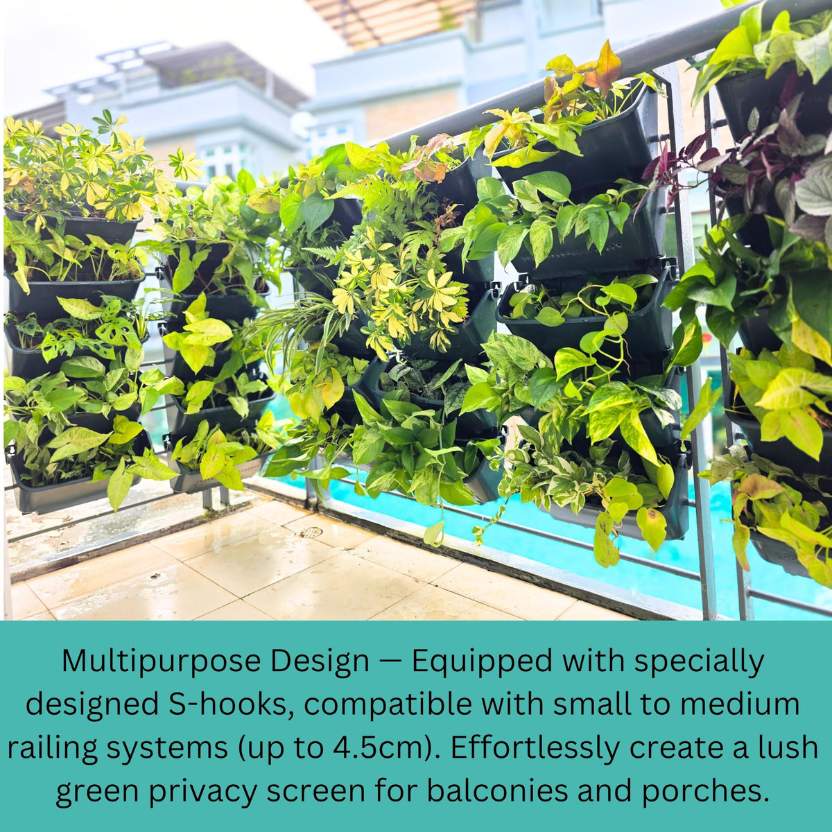 LaLaGreen Vertical Garden Hanging Planters with S-Hooks
