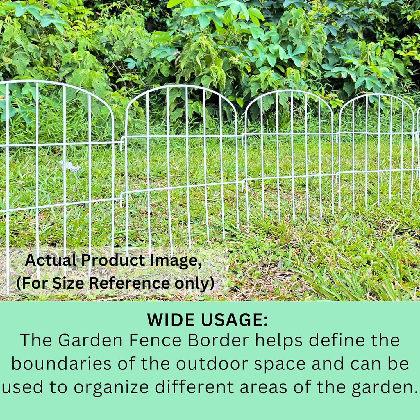 ShopLaLa Garden Fence (10 Panels) 12in(L) x 16.5in(H) Animal Barrier Fencing Rustproof Metal Wire Flower Edging for Landscape Patio Outdoor Decor, Tall Large Yard Fences for Dog No Dig White D-K16.5