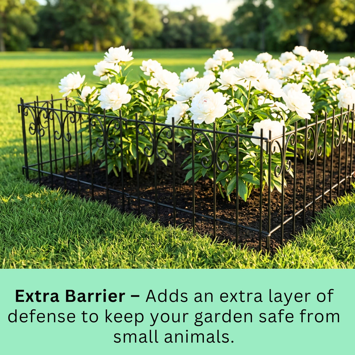 LaLaGreen Butterfly-Pattern Decorative Metal Garden Fence and Animal Barrier Panels — 12.5 x 16.5 in