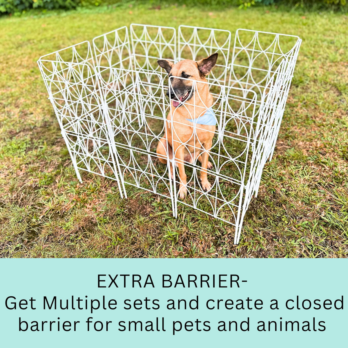 ShopLaLa Decorative Metal Fence (10 Panels) 12.5inx31in Fences for Dog