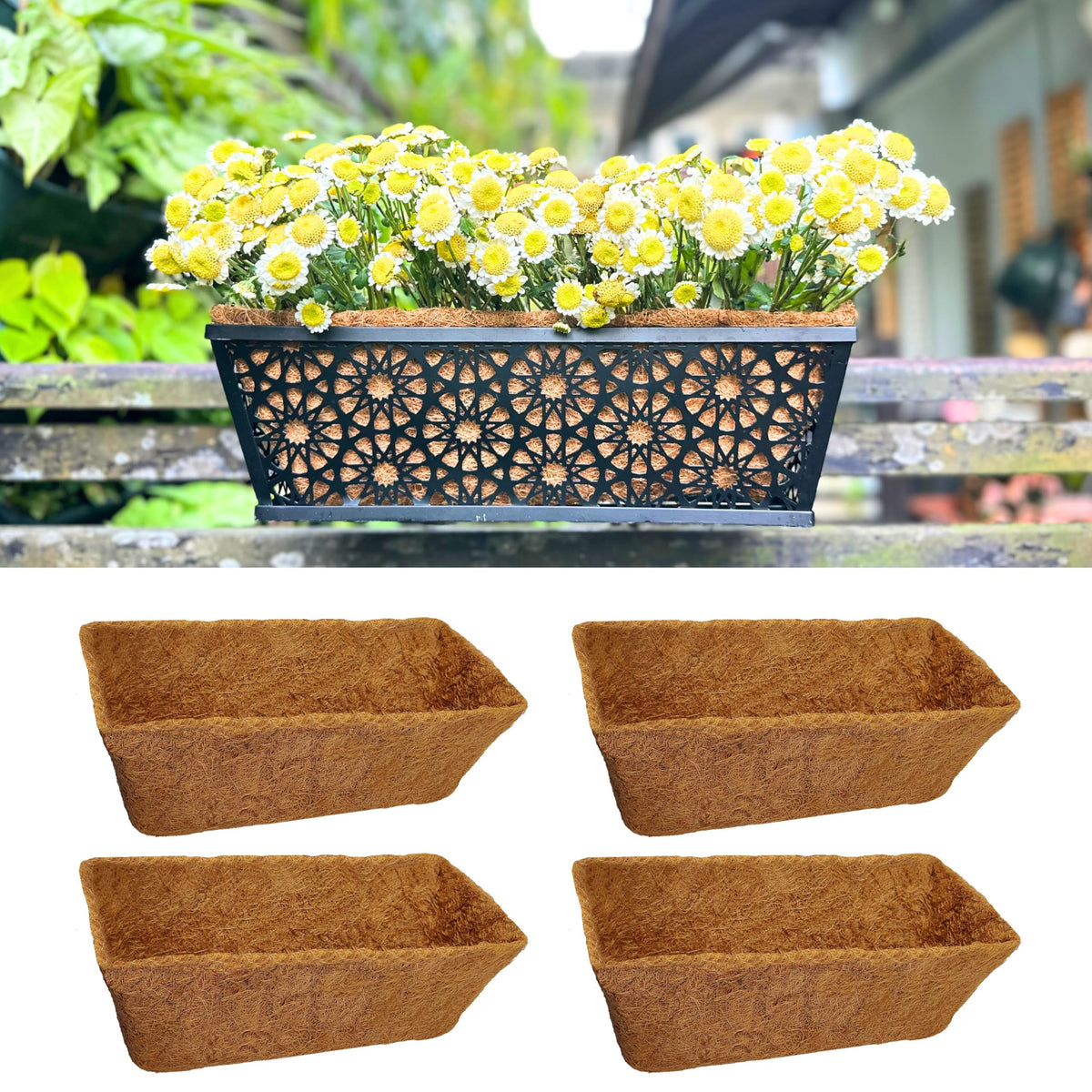 LaLaGreen Rectangular Coconut Coir Replacement Liners for Wall Planters