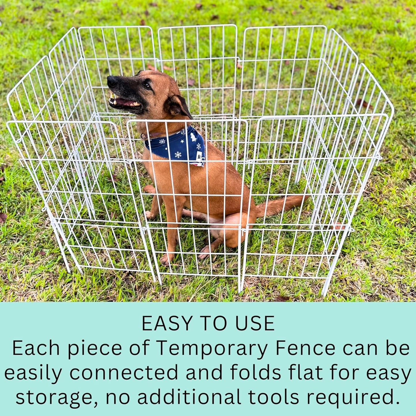 ShopLaLa Decorative Garden Fence Outdoor (10 Panels) 12.5in(L) x 31in(H) Animal Barrier Fencing Rustproof White Metal Wire Flower Edging for Landscape, Small Dog No Dig Fences Backyard Gate D-F30A