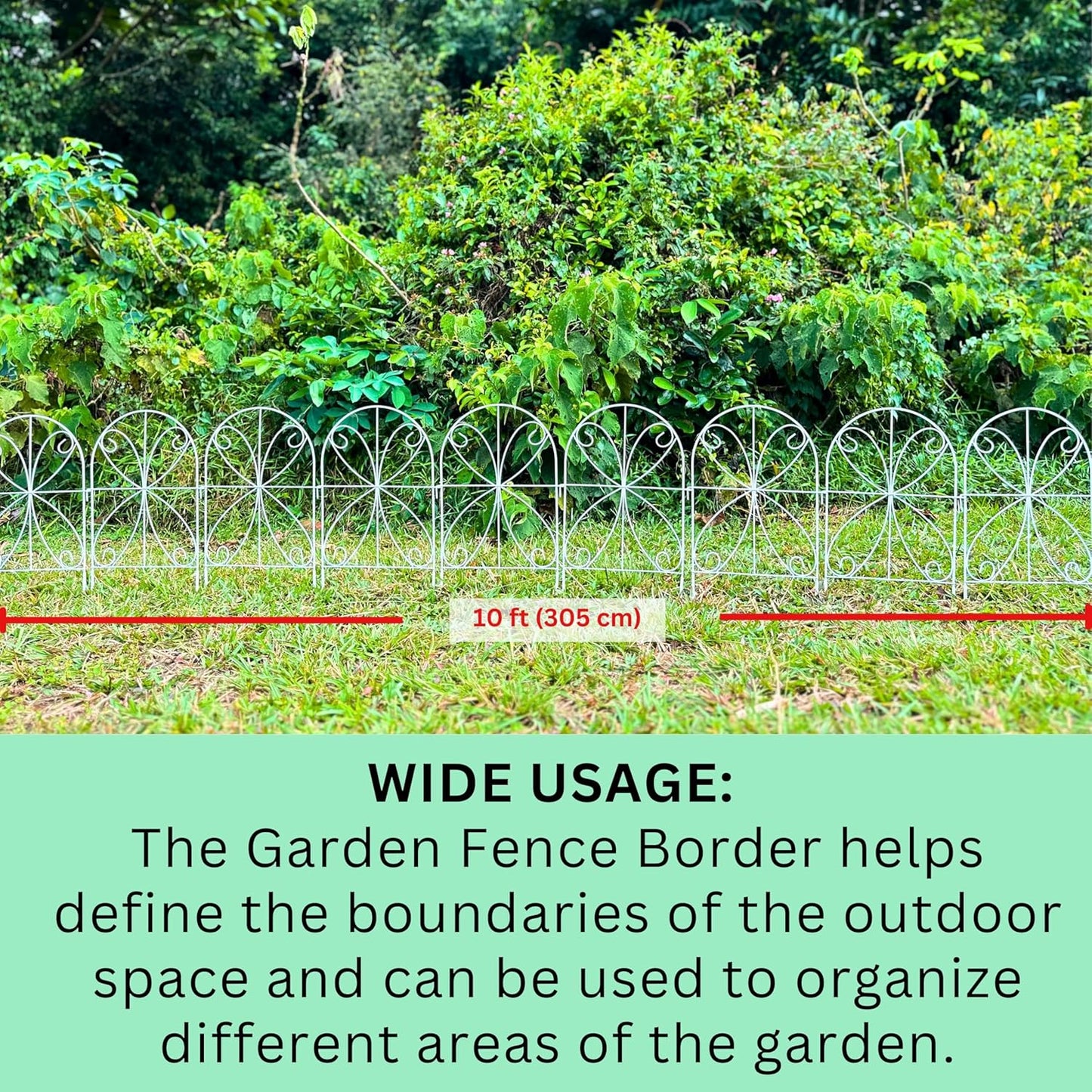 ShopLaLa Animal Barrier Fence (20 Panels) 12in(L) x 24in(H) Rustproof White Metal Wire Fencing Flower Edging for Landscape Patio Yard Outdoor No Dig Decorative Garden Boarder Fences for Yard D-B24